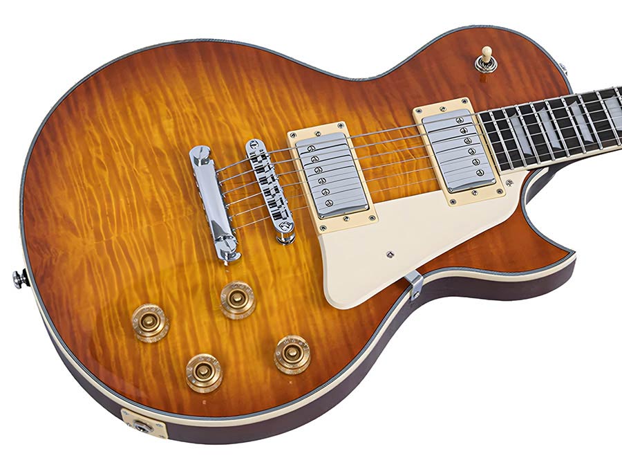Sire L7N/AMB Larry Carlton New Gen L-Style Elektrische Gitaar Amber Burst met Ebbenhouten Toets en Locking Tuners