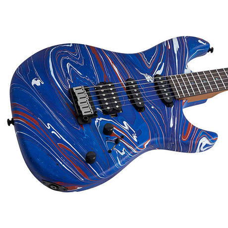 Sire S7 HSS/BLSW Larry Carlton S-Style Elektrische Gitaar Blue Swirl met Roasted Maple Hals en Locking Tuners