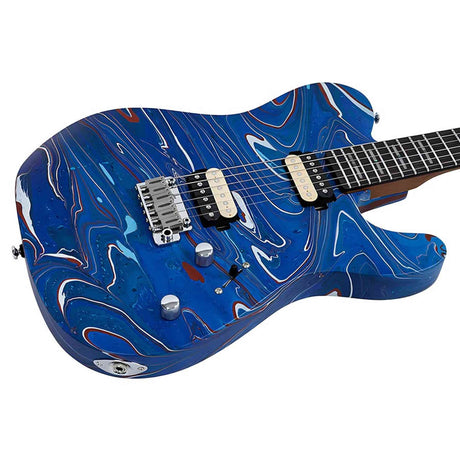 Sire T7 HH/BLSW Larry Carlton T-Style Elektrische Gitaar Blue Swirl met Roasted Maple Hals en Locking Tuners