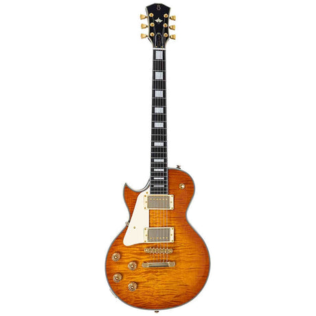 Sire L7DXL/AB Larry Carlton Linkshandige L-Style Elektrische Gitaar Amber Burst met Flame Maple Top en Gotoh Tune-O-Matic