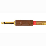 Boston GCRT-60S Prime Series Instrumentkabel 6 meter Jack naar Silent Jack Geel Tweed