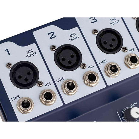 Boston BMX7 7-kanaals Mengpaneel met DSP, USB en 48V Fantoomvoeding, Blauw