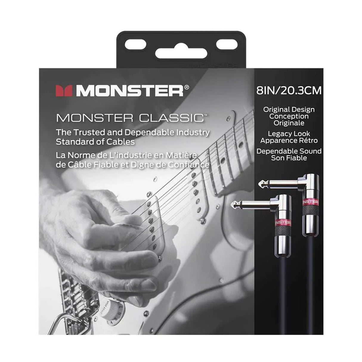 Monster Classic Gitaarkabel 20 cm Haakse Jack naar Haakse Jack