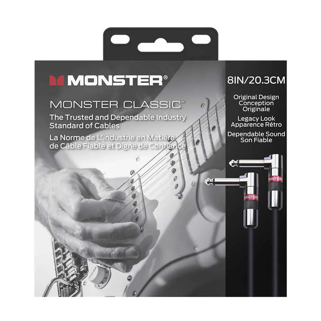 Monster Classic Gitaarkabel 20 cm Haakse Jack naar Haakse Jack