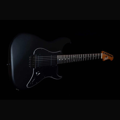 JET JS-400 MBK R S-style Elektrische Gitaar HH Tremolo Rosewood Toets Mat Zwart