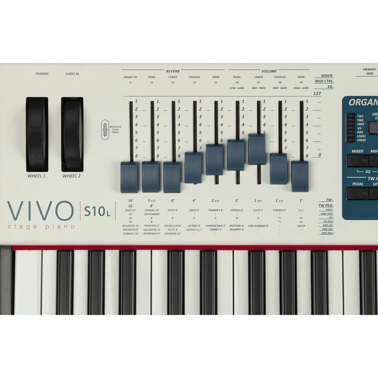 Dexibell VIVO S10L Stage Piano 76 toetsen, Advanced T2L, gemotoriseerde drawbars