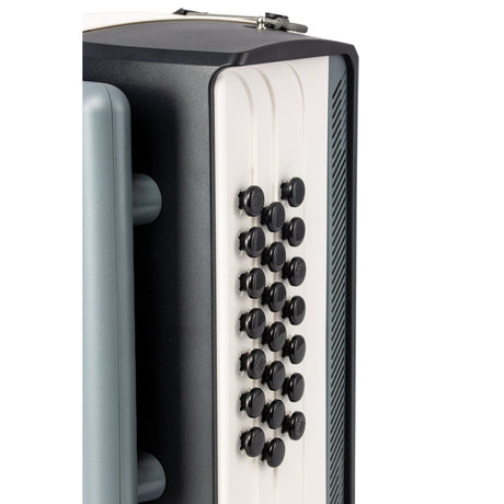 HOHNER A2931 XS Knopaccordeon- 21 knoppen en 15 bassen Grijs‑Wit met gigbag en volwassen draagriem