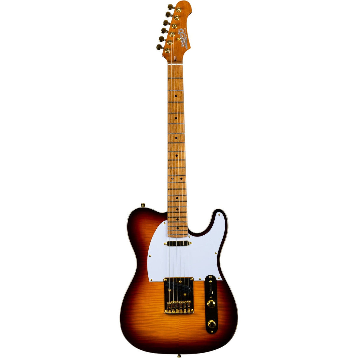 JET JT-600 BS G T-style Elektrische Gitaar HS Mahonie Body Flame Maple Top Tobacco Burst Gouden Hardware