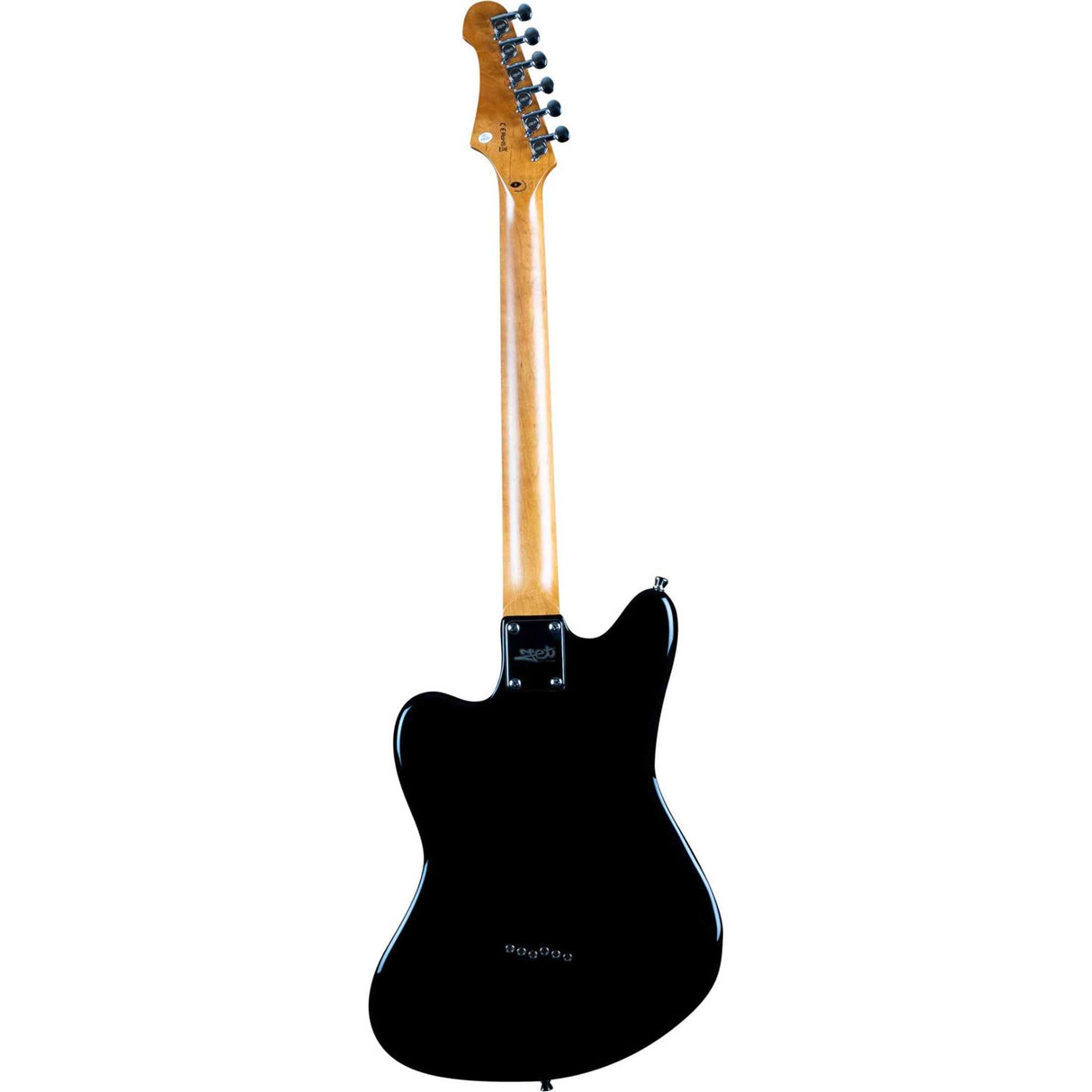 JET JJ-350 BK Offset Elektrische Gitaar HH Hardtail Roasted Maple Zwart