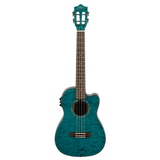 LANIKAI LKUQMBLCEB Baritonukelele, Quilted Maple Serie, Blue, Cutaway, Preamp, So