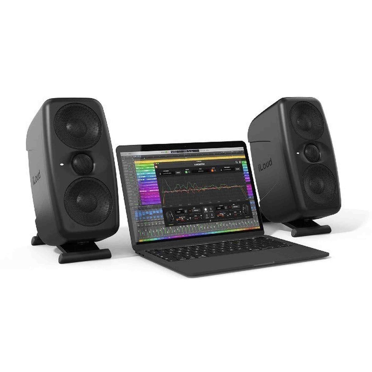 IK Multimedia iLoud Micro Monitor Pro Zwart Stereo Set Actieve 3 Inch Studio Monitors Inclusief ARC Microfoon