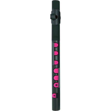 NUVO TooT 2.0 zwart-roze kinder dwarsfluit blokfluit alternatief met kleppen en Firstnote