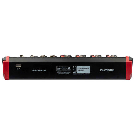 Proel PLAYMIX8 8-kanaals mixer met DSP, USB en Bluetooth