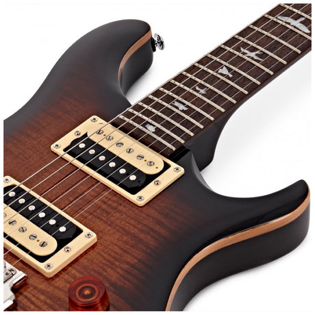 PRS SE Custom 24 Black Gold Burst Elektrische Gitaar met Flame Maple Top inclusief Gig Bag