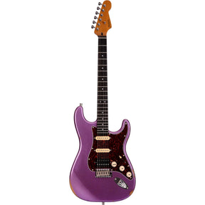 Patina PS-7 PP R S-style Elektrische Gitaar HSS Alnico V Nitro Relic Paulownia Body Roasted Maple Hals Paars