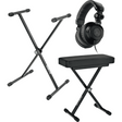 QUIKLOK KEYBUNDLE1-BK – Zwarte bundel met keyboardstandaard, bank en koptelefoon