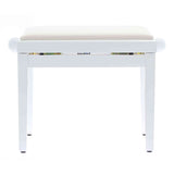 QUIKLOK PB010WH Piano Bank – Verstelbaar 480-570 mm, Fluwelen Zitting, Hoogglans Wit