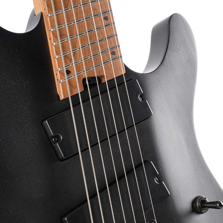 Cort KX307 Multi Scale OPBK 7-Snarige Elektrische Gitaar Mahonie Roasted Maple Open Pore Black