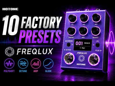 HoTone NP-200 Freqlux Triple-Voice Pitch Shifter Pedal with 9V Power Supply