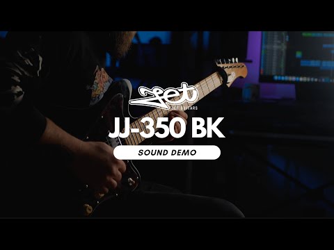 JET JJ-350 BK Offset Elektrische Gitaar HH Hardtail Roasted Maple Zwart