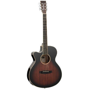 Tanglewood Winterleaf 4 CE AVB LH Linkshandige Super Folk Cutaway Elektro-Akoestische Gitaar Solid Mahogany Autumn Vintage Burst
